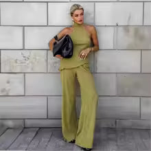 Completo Donna Estivo con Top Monospalla e Pantalone Palazzo