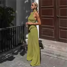 Completo Donna Estivo con Top Monospalla e Pantalone Palazzo