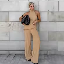 Completo Donna Estivo con Top Monospalla e Pantalone Palazzo