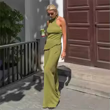 Completo Donna Estivo con Top Monospalla e Pantalone Palazzo